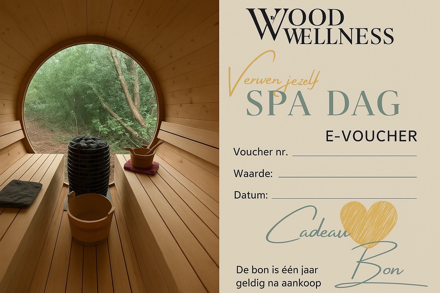Voorbeeld van de Woodwellness cadeaubon
