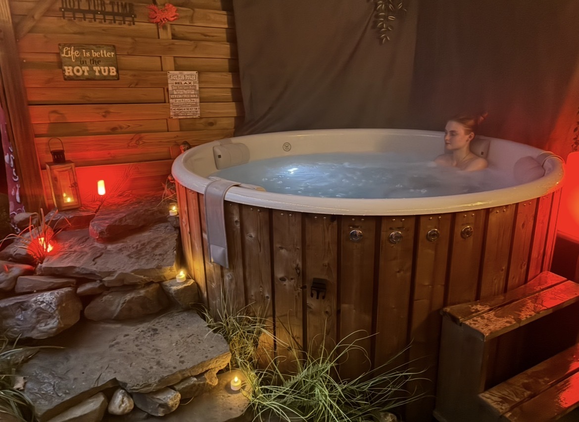 Genieten in de hottub